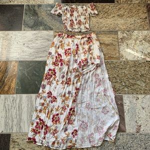 2 Piece Floral Top and Skirt - L/S
